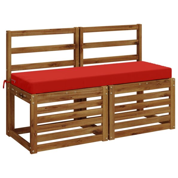 vidaXL Vankúš na lavičku SOEST 100% polyester Červená 110 x 40 x 8 cm – Obrázok 2