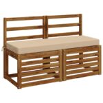 vidaXL Vankúš na lavičku SOEST 100% polyester Krémová 120 x 40 x 8 cm – Obrázok 3