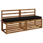 vidaXL Vankúš na lavičku SOEST 100% polyester Čierna 140 x 40 x 8 cm – Obrázok 3