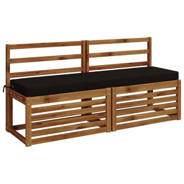 vidaXL Vankúš na lavičku SOEST 100% polyester Čierna 140 x 40 x 8 cm – Obrázok 3