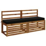 vidaXL Vankúš na lavičku SOEST 100% polyester Čierna 140 x 40 x 8 cm – Obrázok 3