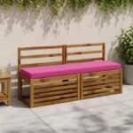 vidaXL Vankúš na lavičku SOEST 100% polyester Ružová 140 x 40 x 8 cm