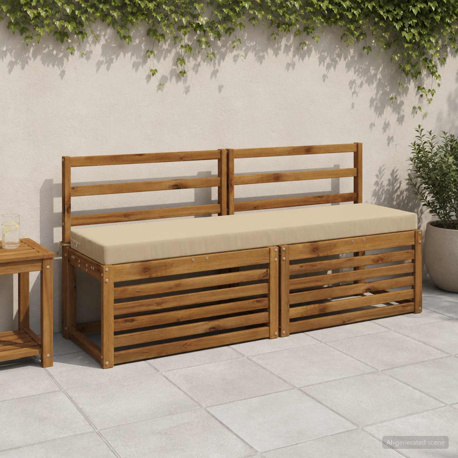 949860_1.jpg vidaXL Vankúš na lavičku SOEST 100% polyester Béžová 150 x 40 x 8 cm – Obrázok 1