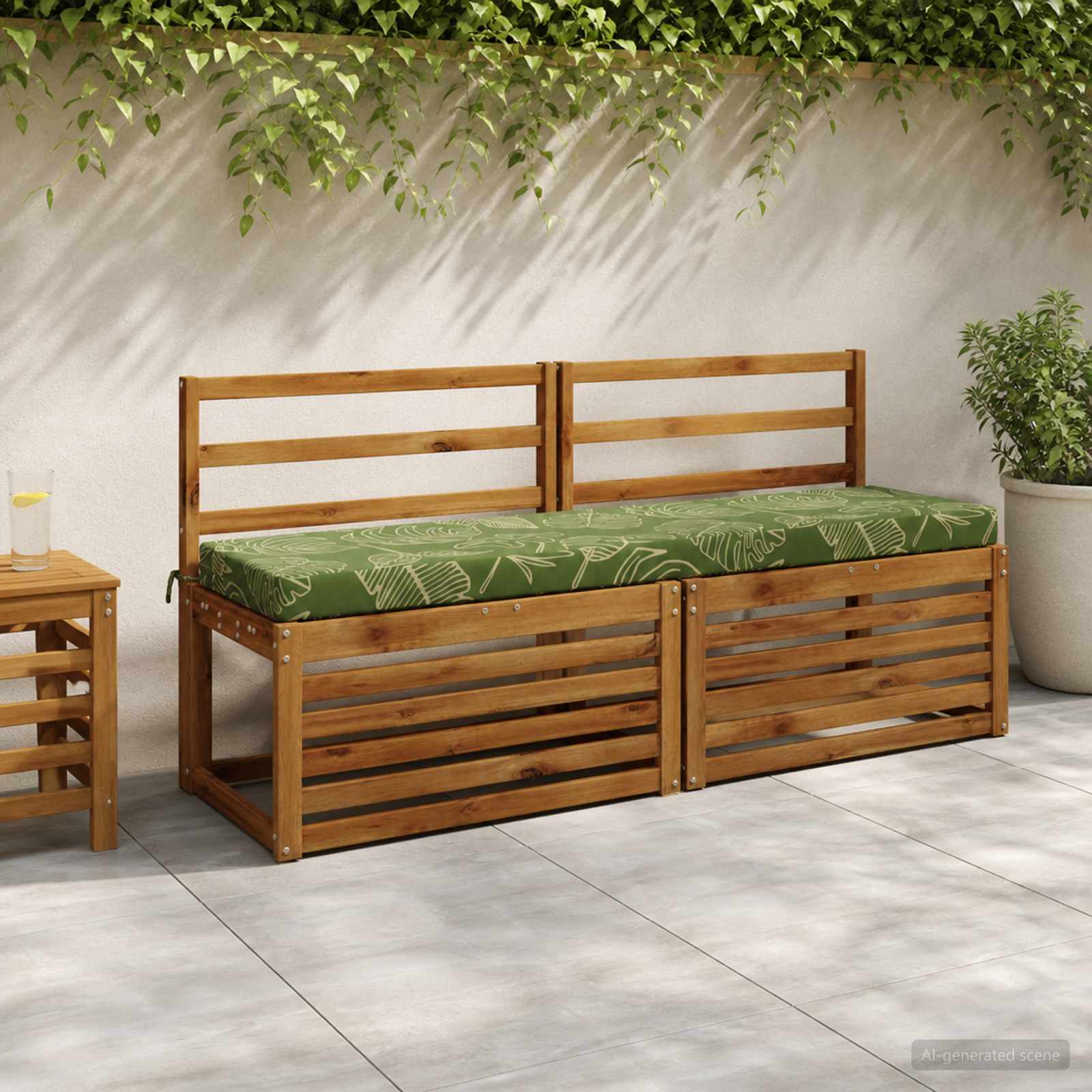 949878_1.jpg vidaXL Vankúš na lavičku SOEST 100% polyester Design s listami – Obrázok 1