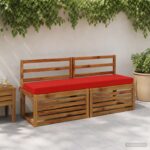 vidaXL Vankúš na lavičku SOEST 100% polyester Červená 150 x 40 x 8 cm