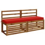 vidaXL Vankúš na lavičku SOEST 100% polyester Červená 150 x 40 x 8 cm – Obrázok 3