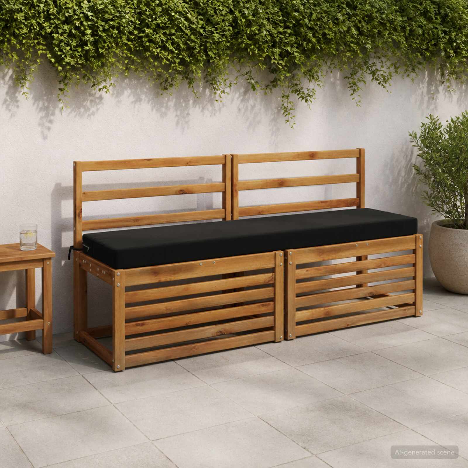 949922_1.jpg vidaXL Vankúš na lavičku SOEST 100% polyester Čierna 160 x 40 x 8 cm – Obrázok 1