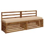 vidaXL Vankúš na lavičku SOEST 100% polyester Krémová 170 x 40 x 8 cm – Obrázok 3