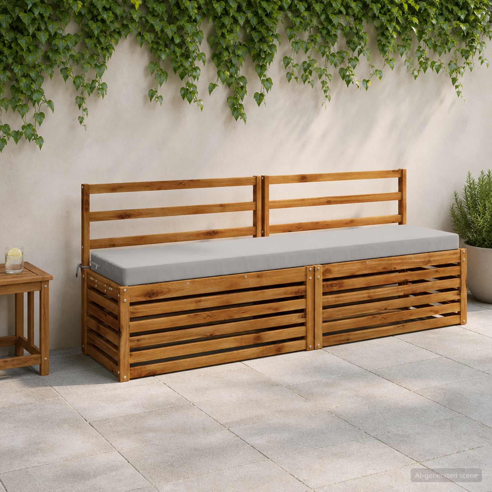 949988_1.jpg vidaXL Vankúš na lavičku SOEST 100% polyester Sivá 170 x 40 x 8 cm – Obrázok 1