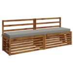 vidaXL Vankúš na lavičku SOEST 100% polyester Sivá 170 x 40 x 8 cm – Obrázok 3