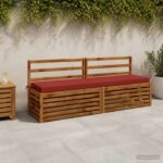 vidaXL Vankúš na lavičku SOEST 100% polyester Červená 180 x 40 x 8 cm