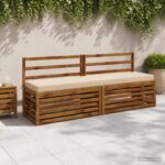 vidaXL Vankúš na lavičku SOEST 100% polyester Krémová 180 x 40 x 8 cm