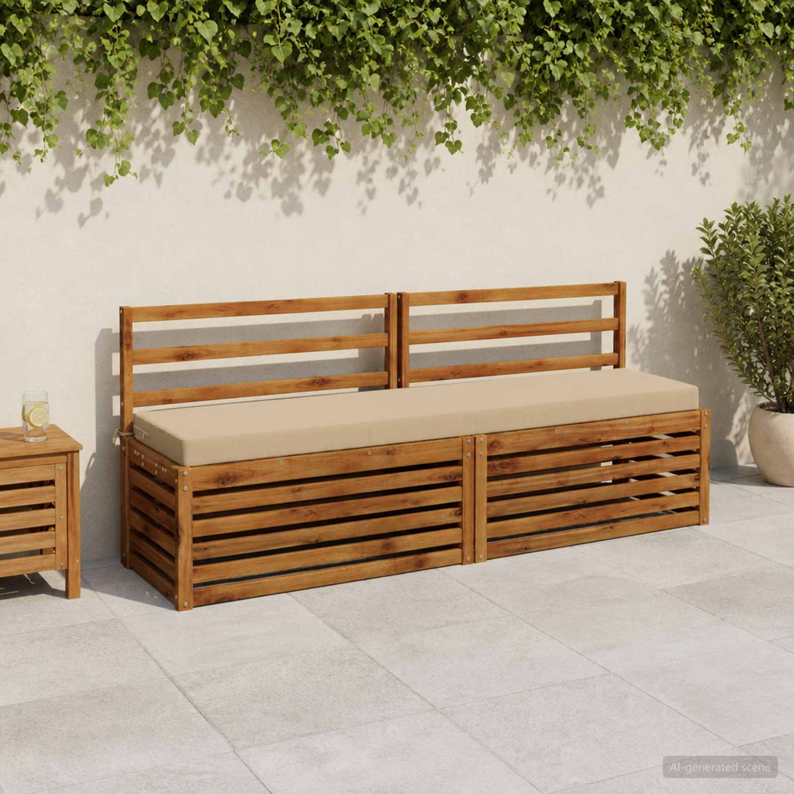 950034_1.jpg vidaXL Vankúš na lavičku SOEST 100% polyester Béžová 180 x 40 x 8 cm – Obrázok 1
