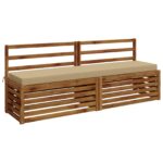 vidaXL Vankúš na lavičku SOEST 100% polyester Béžová 180 x 40 x 8 cm – Obrázok 3