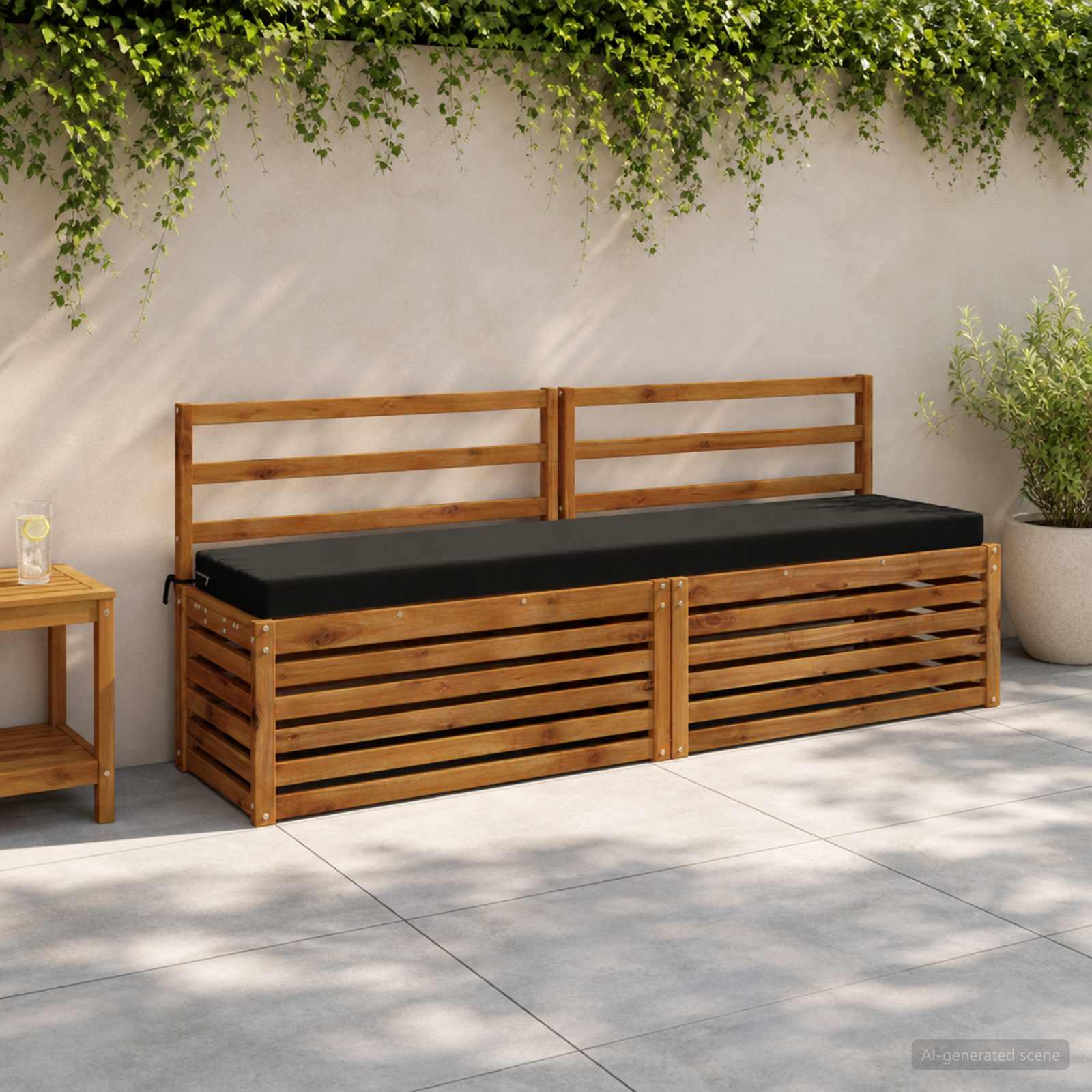 950038_1.jpg vidaXL Vankúš na lavičku SOEST 100% polyester Čierna 180 x 40 x 8 cm – Obrázok 1