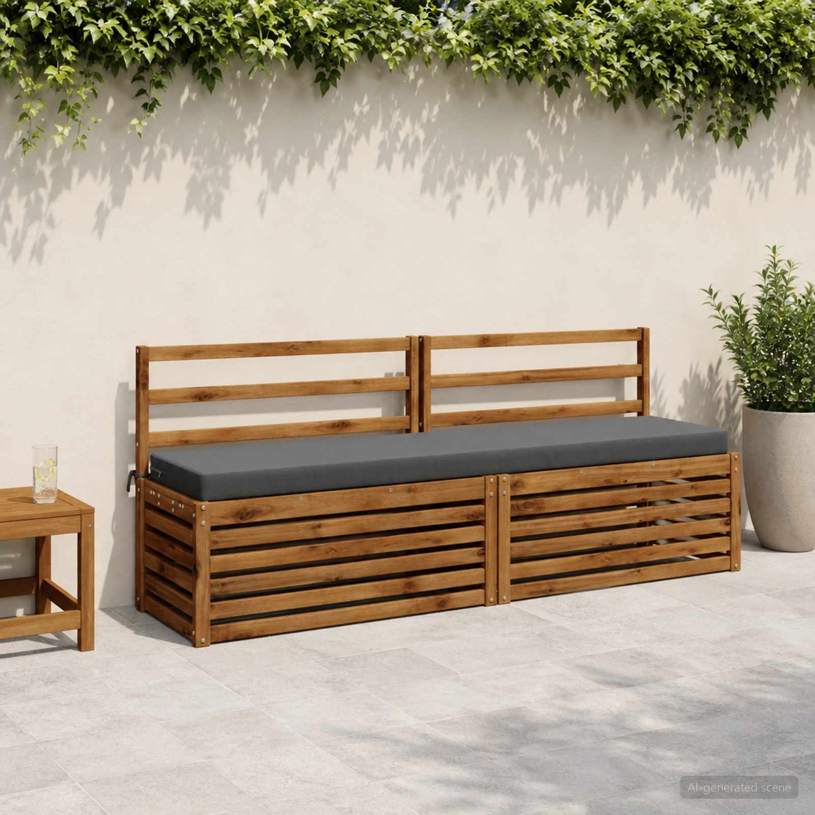 950086_1.jpg vidaXL Vankúš na lavičku SOEST 100% polyester Sivá 200 x 40 x 8 cm – Obrázok 1