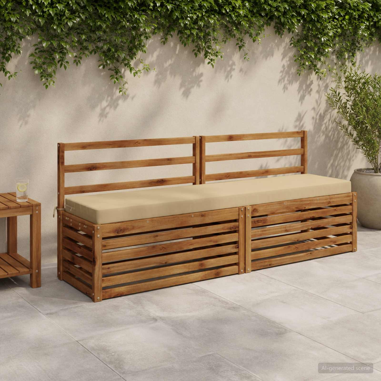 950092_1.jpg vidaXL Vankúš na lavičku SOEST 100% polyester Béžová 200 x 40 x 8 cm – Obrázok 1
