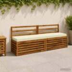 vidaXL Vankúš na lavičku SOEST 100% polyester Krémová 200 x 40 x 8 cm – Obrázok 9