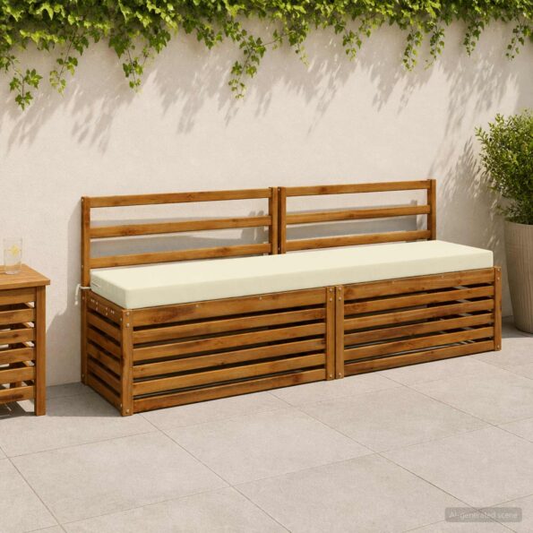 vidaXL Vankúš na lavičku SOEST 100% polyester Krémová 200 x 40 x 8 cm – Obrázok 9