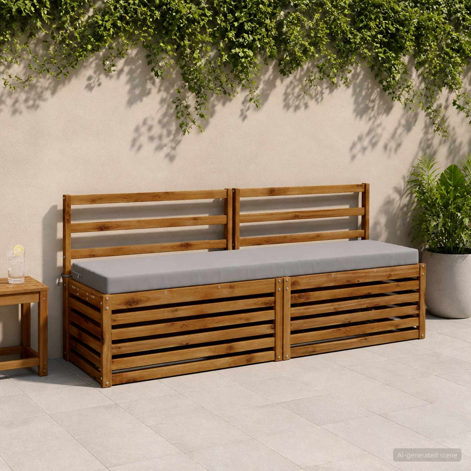 950104_1.jpg vidaXL Vankúš na lavičku SOEST 100% polyester Sivá 200 x 40 x 8 cm – Obrázok 1