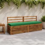 vidaXL Vankúš na lavičku SOEST 100% polyester Zelená 200 x 40 x 8 cm