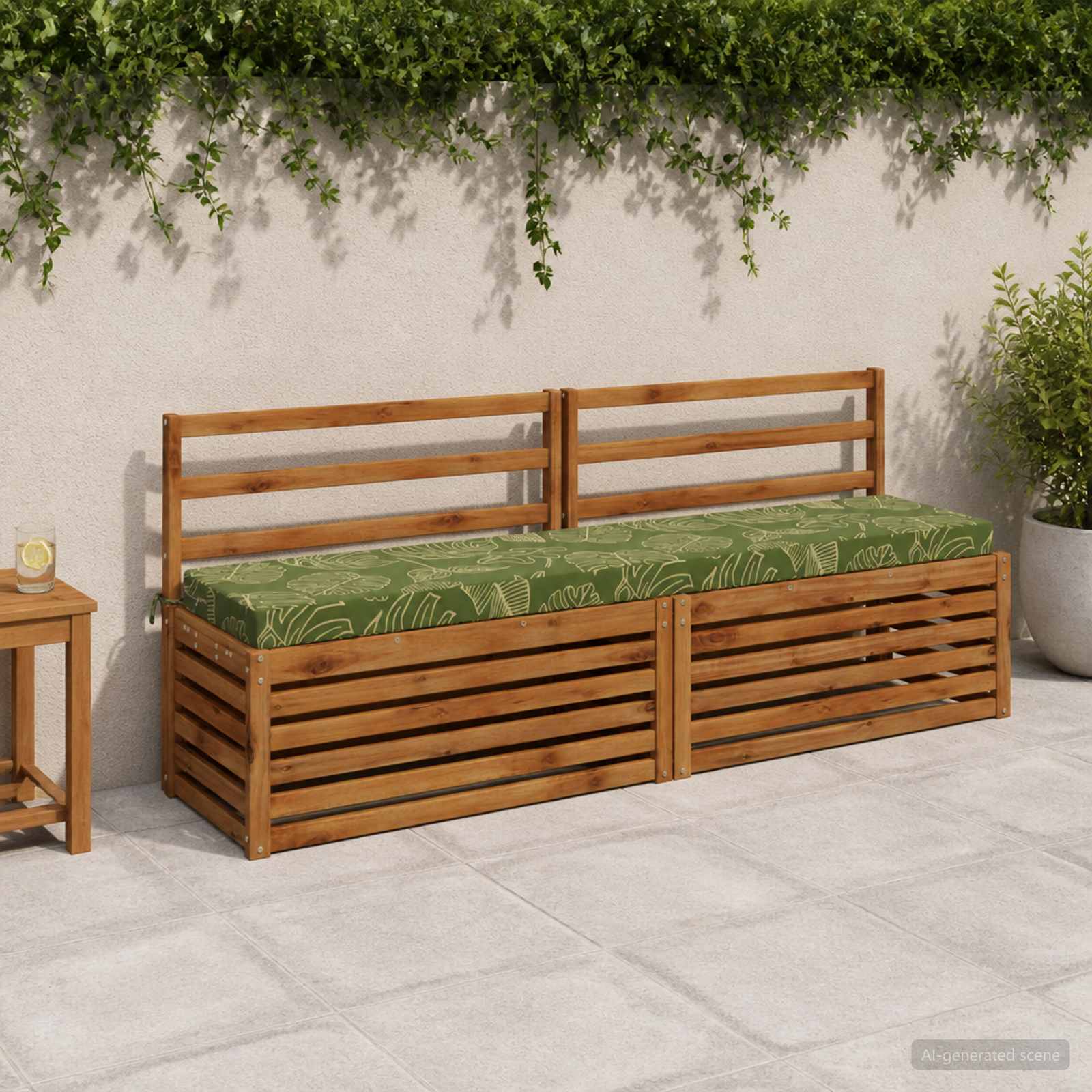 950110_1.jpg vidaXL Vankúš na lavičku SOEST 100% polyester Design s listami – Obrázok 1