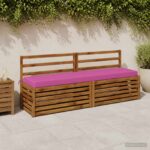 vidaXL Vankúš na lavičku SOEST 100% polyester Ružová 200 x 40 x 8 cm