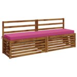 vidaXL 2-dielne podušky na lavicu SOEST 2 ks 100% polyester Ružová – Obrázok 3