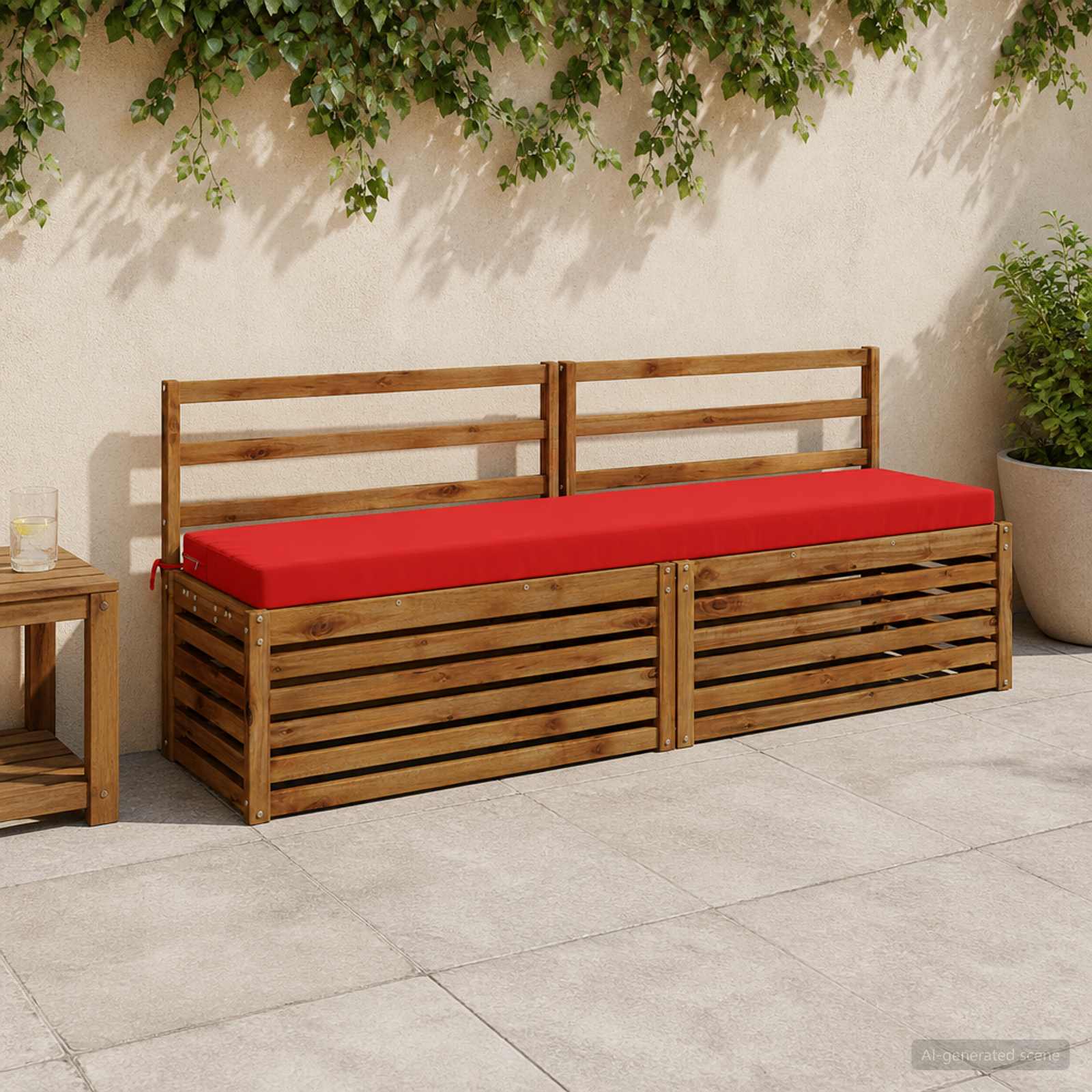 950116_1.jpg vidaXL Vankúš na lavičku SOEST 100% polyester Červená 200 x 40 x 8 cm – Obrázok 1