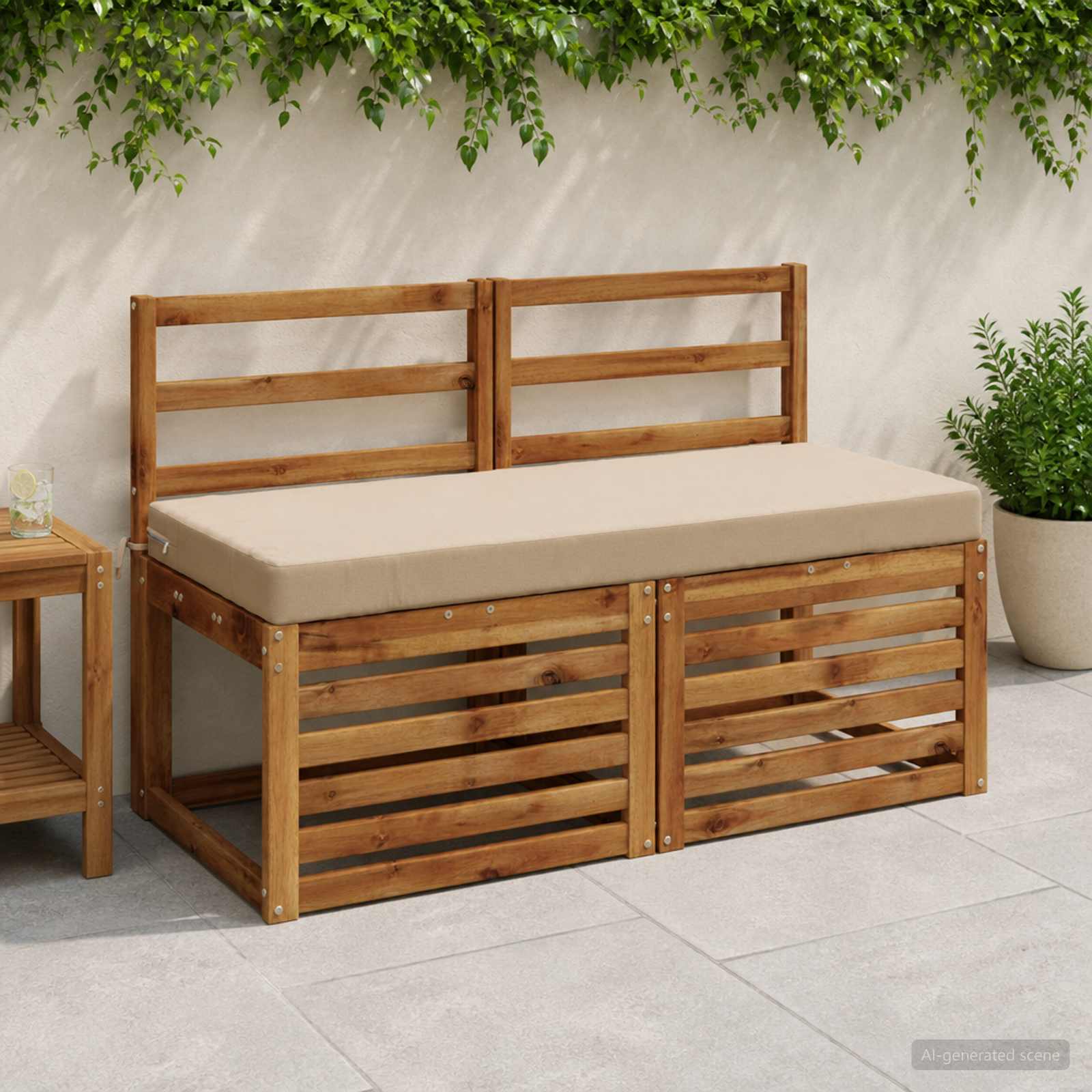 950132_1.jpg vidaXL Vankúš na lavičku SOEST 100% polyester Piesková 110 x 50 x 8 cm – Obrázok 1