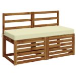 vidaXL Vankúš na lavičku SOEST 100% polyester Krémová 110 x 50 x 8 cm – Obrázok 2