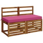 vidaXL Vankúš na lavičku SOEST 100% polyester Ružová 110 x 50 x 8 cm – Obrázok 2