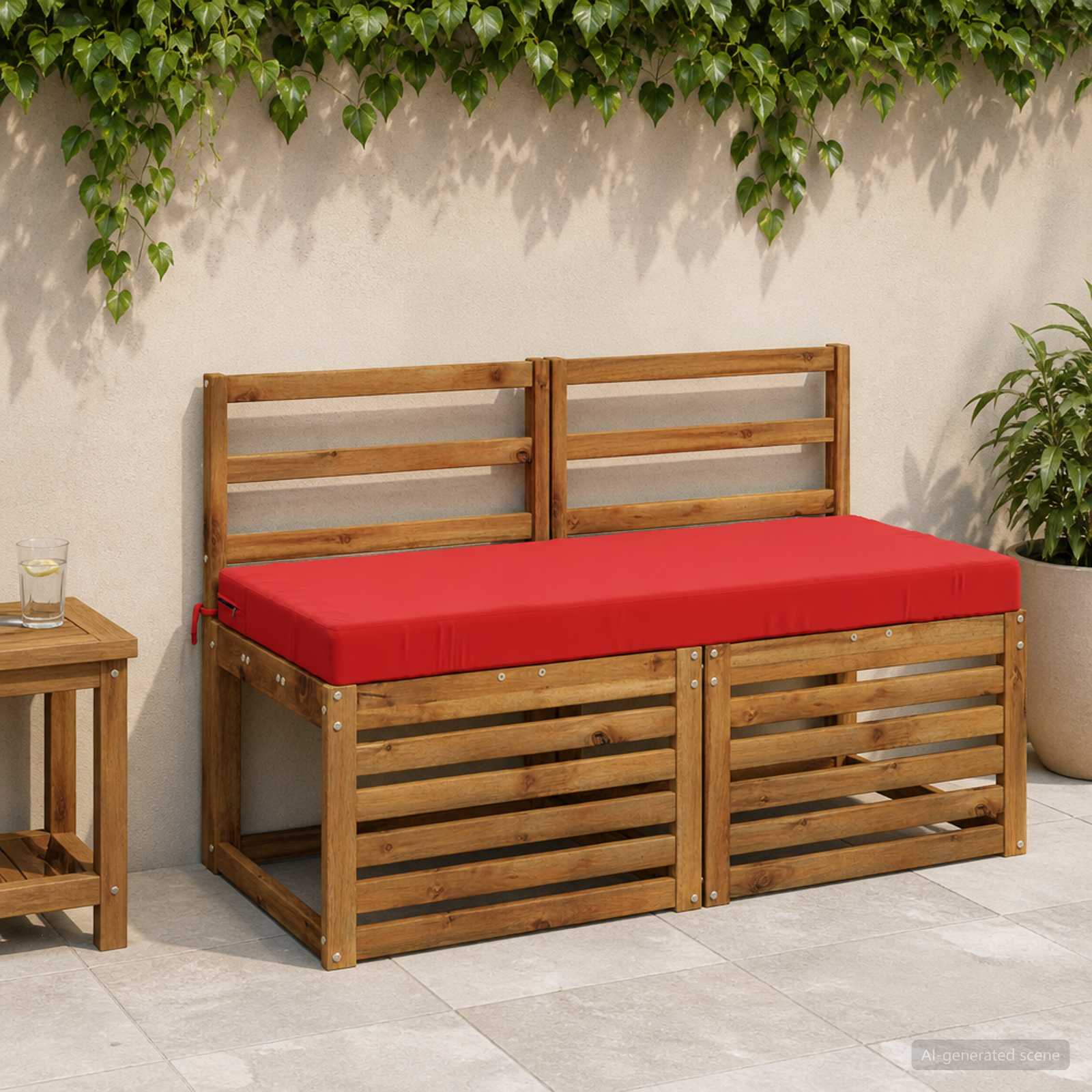 950174_1.jpg vidaXL Vankúš na lavičku SOEST 100% polyester Červená 110 x 50 x 8 cm – Obrázok 1