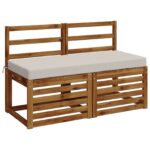 vidaXL Vankúš na lavičku SOEST 100% polyester Biela 120 x 50 x 8 cm – Obrázok 2