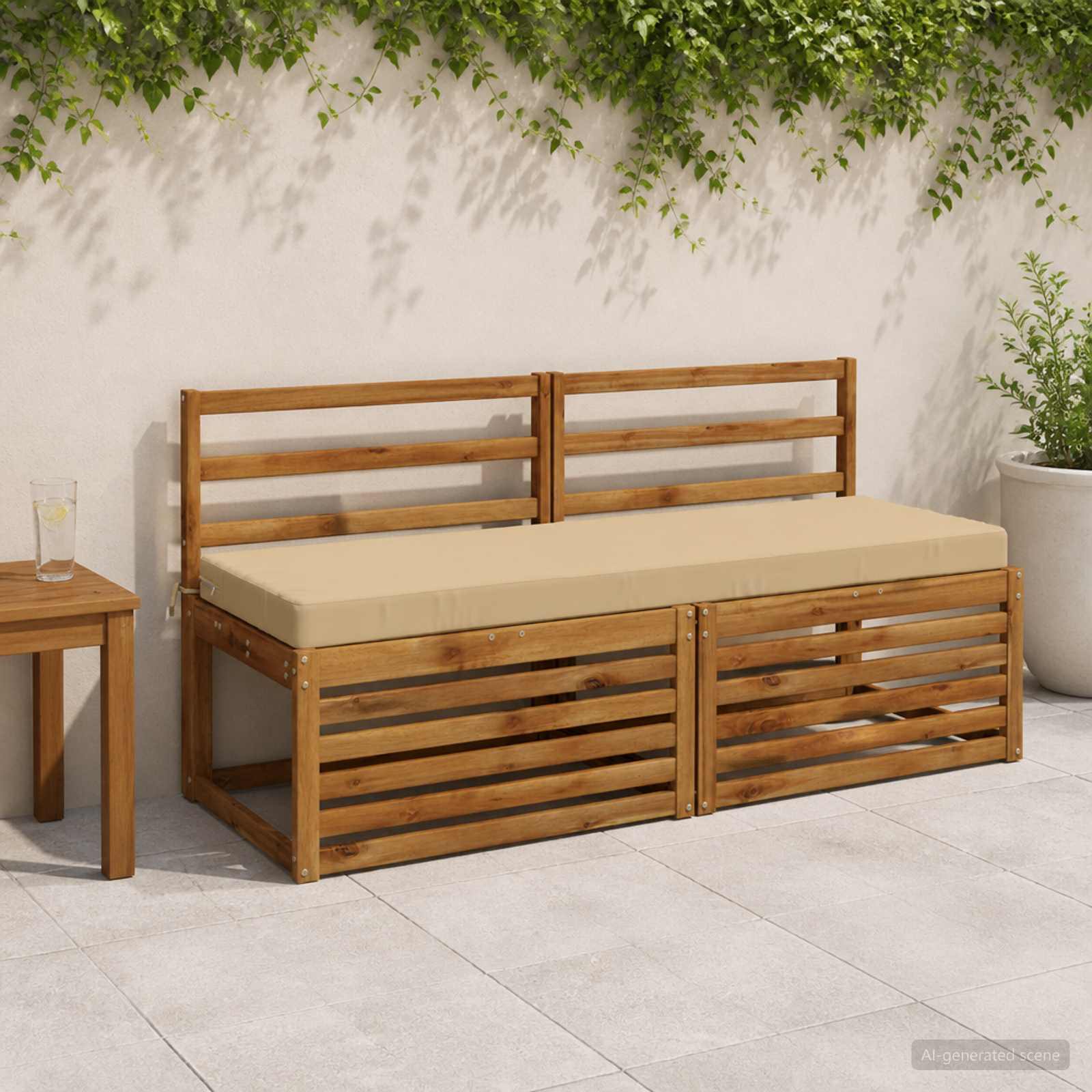 950266_1.jpg vidaXL Vankúš na lavičku SOEST 100% polyester Béžová 140 x 50 x 8 cm – Obrázok 1