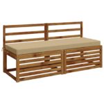 vidaXL Vankúš na lavičku SOEST 100% polyester Béžová 140 x 50 x 8 cm – Obrázok 3