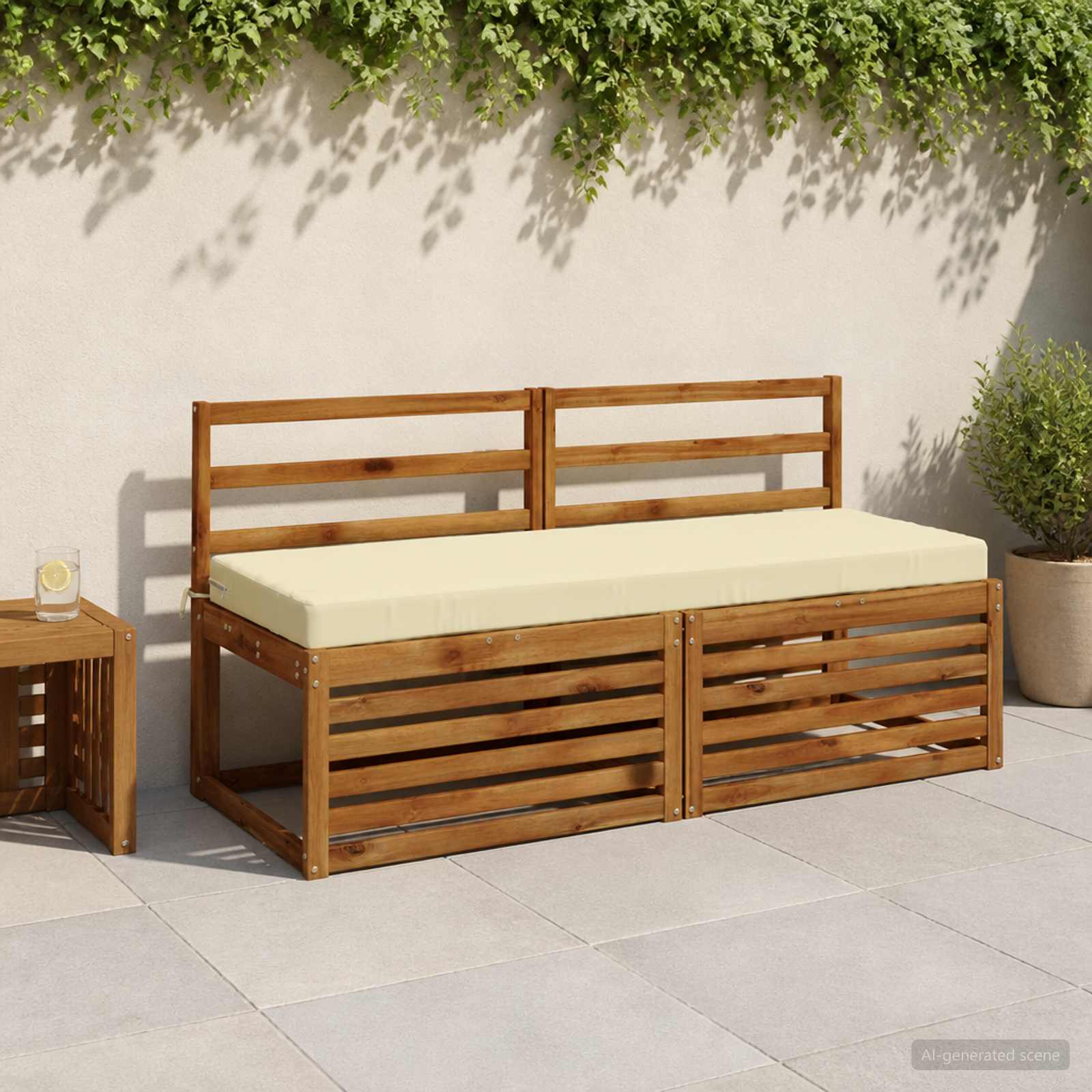 950274_1.jpg vidaXL Vankúš na lavičku SOEST 100% polyester Krémová 140 x 50 x 8 cm – Obrázok 1