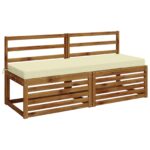 vidaXL Vankúš na lavičku SOEST 100% polyester Krémová 140 x 50 x 8 cm – Obrázok 3
