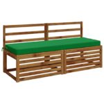 vidaXL Vankúš na lavičku SOEST 100% polyester Zelená 140 x 50 x 8 cm – Obrázok 3