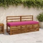 vidaXL Vankúš na lavičku SOEST 100% polyester Ružová 140 x 50 x 8 cm
