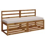 vidaXL Vankúš na lavičku SOEST 100% polyester Biela 150 x 50 x 8 cm – Obrázok 3