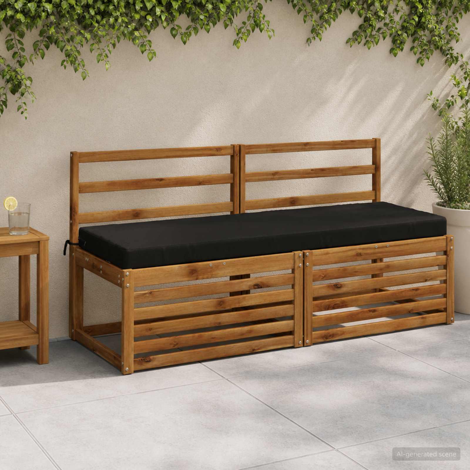 950312_1.jpg vidaXL Vankúš na lavičku SOEST 100% polyester Čierna 150 x 50 x 8 cm – Obrázok 1