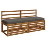 vidaXL Vankúš na lavičku SOEST 100% polyester Sivá 150 x 50 x 8 cm – Obrázok 3