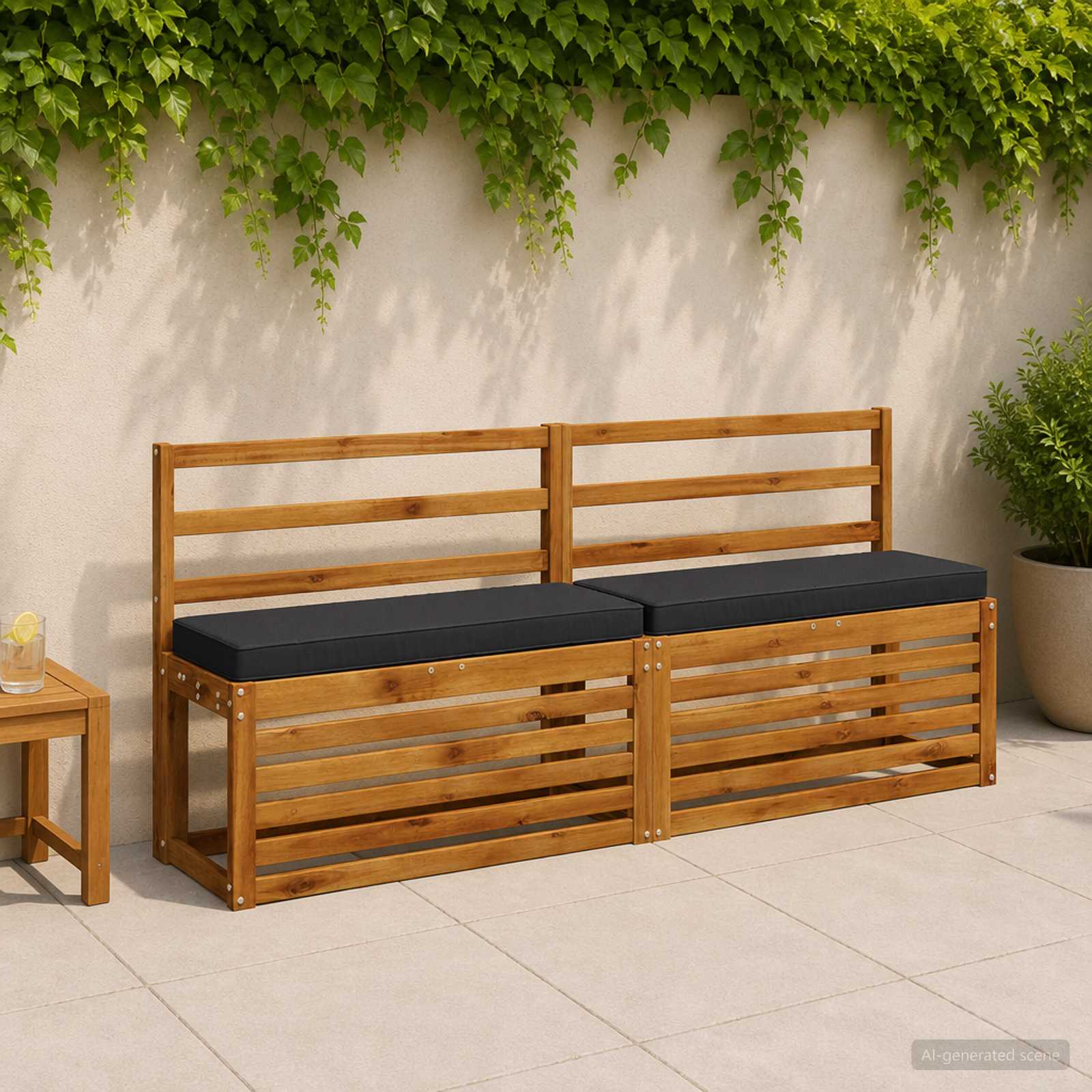 950368_1.jpg vidaXL 1-dielna poduška na lavicu VUGHT 100% polyester Tmavomodrá – Obrázok 1