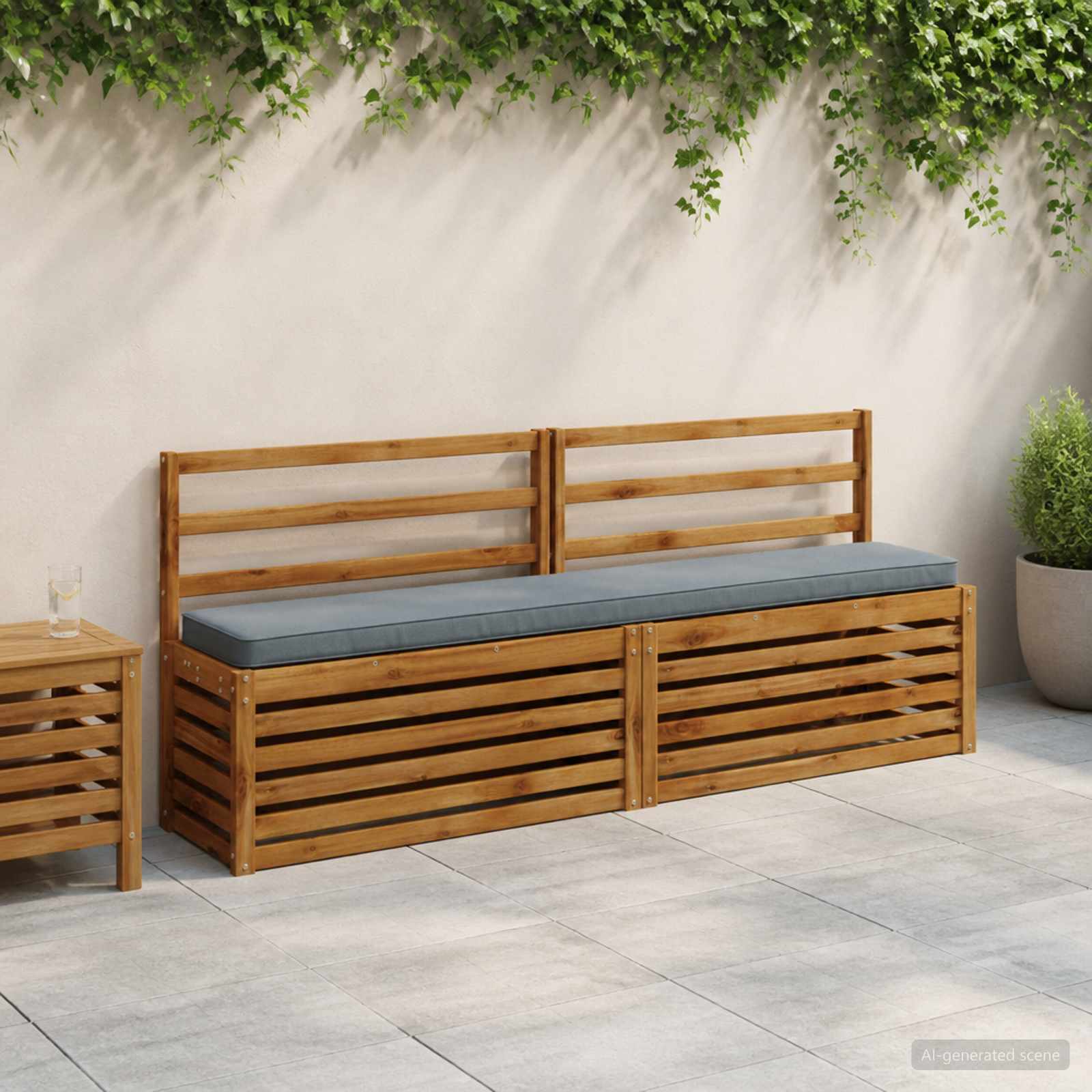 950888_1.jpg vidaXL 1-dielna poduška na lavicu VUGHT 100% polyester Modrá – Obrázok 1