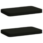 vidaXL 2-dielne podušky na lavicu VUGHT 2 pcs 100% polyester Čierna – Obrázok 2