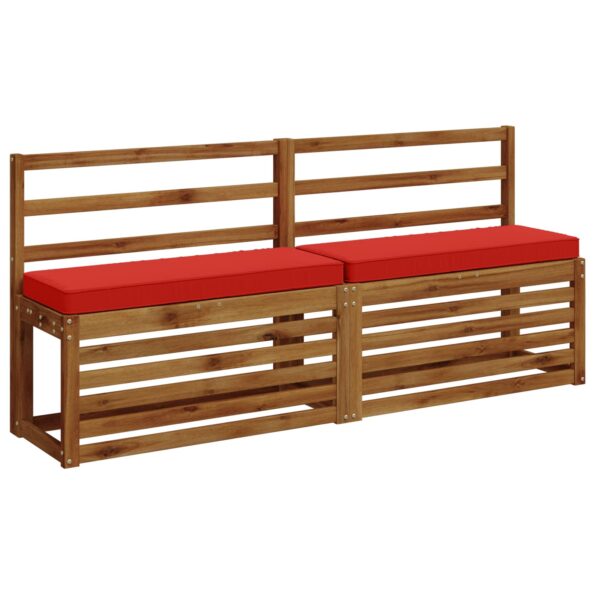 vidaXL 2-dielne podušky na lavicu VUGHT 2 pcs 100% polyester Červená – Obrázok 3