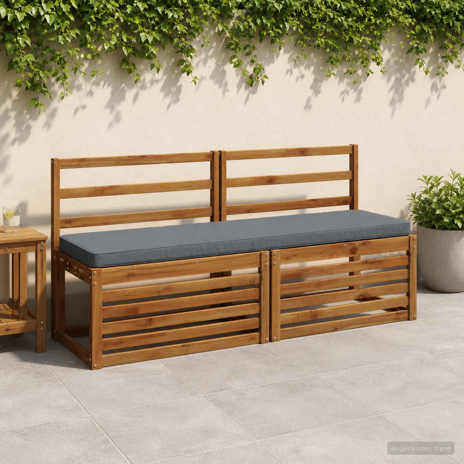 951295_1.jpg vidaXL 2-dielne podušky na lavicu VUGHT 2 ks 100% polyester Modrá – Obrázok 1