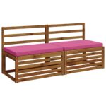 vidaXL 2-dielne podušky na lavicu VUGHT 2 ks 100% polyester Ružová – Obrázok 2