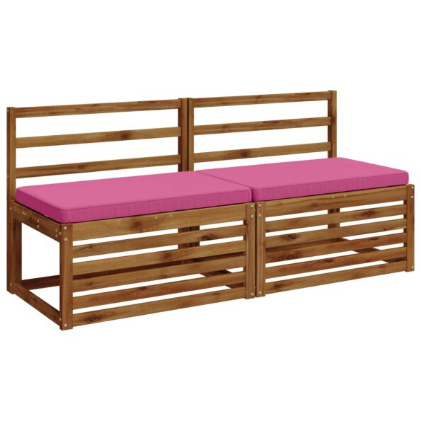 vidaXL 2-dielne podušky na lavicu VUGHT 2 ks 100% polyester Ružová – Obrázok 2